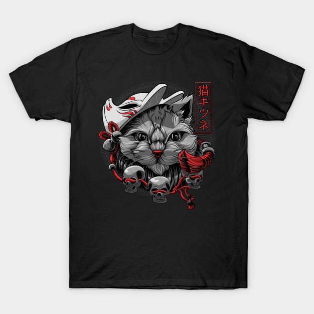 Neko Kitsune T-Shirt by audi